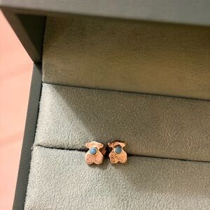 Tous Gold Earrings with Blue Accent